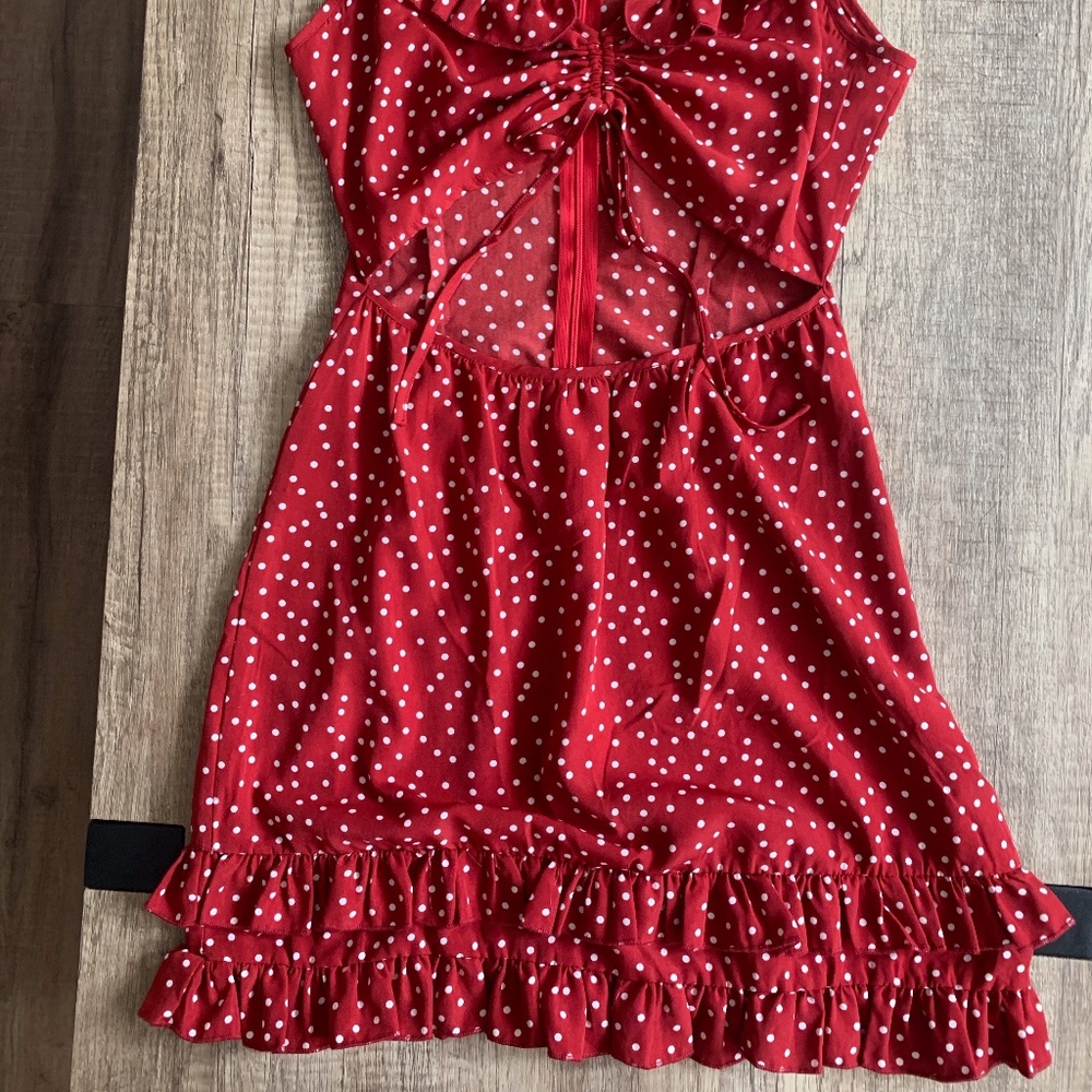 Red Ruffle Sun Dress - Picture 2 of 2
